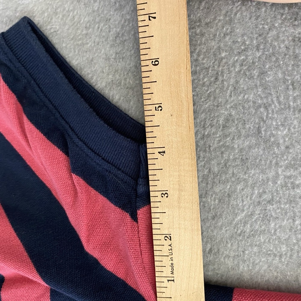 Y2K British Rugby Polo Mens Medium Pink Blue Striped Warwick Britain England Max - Picture 7 of 12